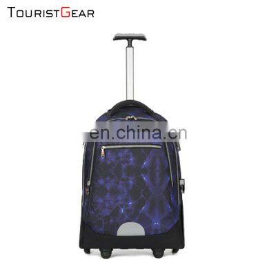 Waterproof Wheeled Rolling Detachable 1680D Trolley School Backpack