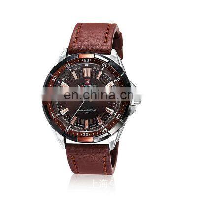 NAVIFORCE 9056 Men's Quartz watch Fashion Casual Sport Waterproof Leather watches men wrist chronograph