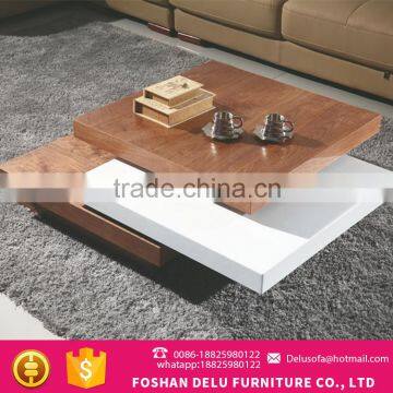 Multiple Functional Wooden Rotating Coffee Table For Fashion