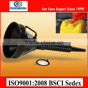 2 in 1 black extender plastic oil funnel for car