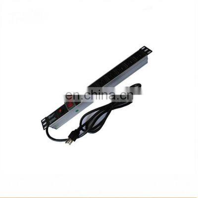 PDU socket Aluminum Alloy Shell 250V Euro French Type 8 way rack mount power distribution unit for server room