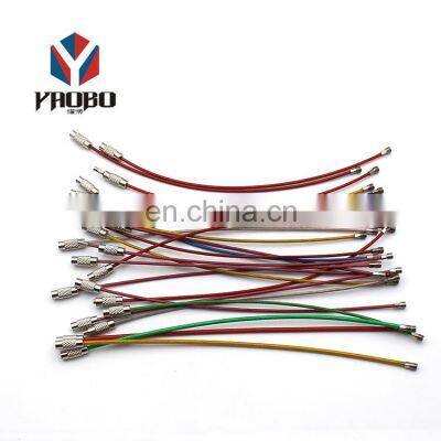 Qualities Product Tag With Screw Stainless Steel Keychain Cable Thin Wire Key Ring photo-3