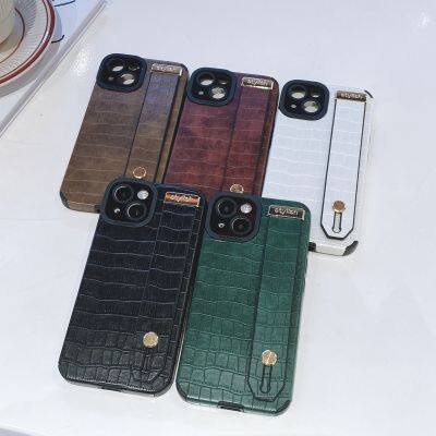 Classic Vintage Crocodile Skin Mobile Cell Phone Case Bracket Wrist Strap Leather For Iphone 7 8P X Xr 11 12 13 14 Pro Max photo-5