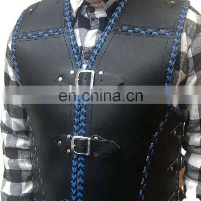 Genuine Leather Biker Motorcycle Vest New Men's Cowhide Leather Biker Vest Leather Motorbike Waistcoat