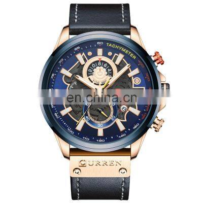 CURREN Men's Business Watch Waterproof Quartz Multi-function Men's Watch Calendar Belt Watch