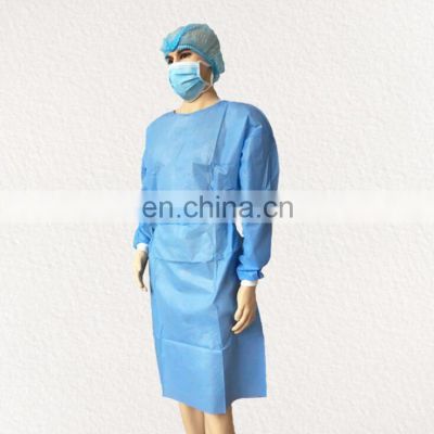 Disposable nonwoven isolation gown  level 1aami  40 gsm