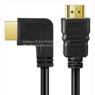 Hdmi To Hdmi Cable 1.4v 2.0v 4K Right Angle 90 Degree HDMI Cable Supplier for Computer