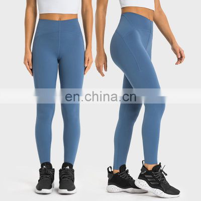 New Breathable Naked Feeling Soft Compression Yoga Leggings Peach Hip Sports Workout Slim Tight Pants For Women Gym Fitness Wear