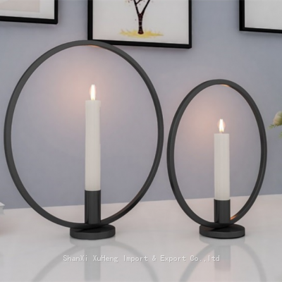 Black Round Candle Holder Gold Iron Candlestick Craft Desk Home Centerpiece Decoration Tealight Candle Holder For Home Decor