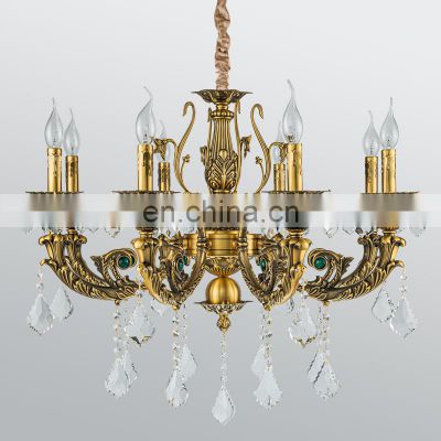 Hanging lamp restaurant hotel modern gold round luxury K9 crystal chandelier for restaurant hotel living room bedroom