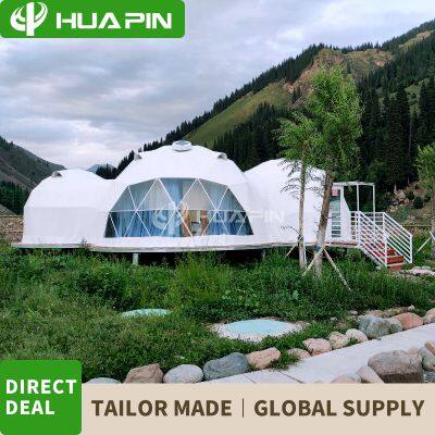 Scenic Space Cabin Homestay Hotel 5m+5m+3m Spherical Tent Featured Starry Sky Room Outdoor Camping Various Sizes Tent