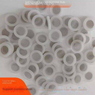filter screen pad, 4-point silicone-wrapped 304 filter screen, flat filter screen, hose gasket, free sample, food grade, yf230612