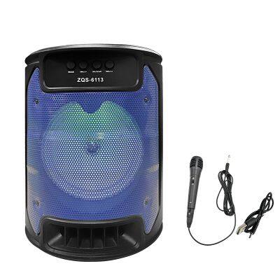 SING-E ZQS6113 Portable 6.5 Inch Active Stereo 12W High Power Wired Microphone Support Multiple Playback Modes Speaker