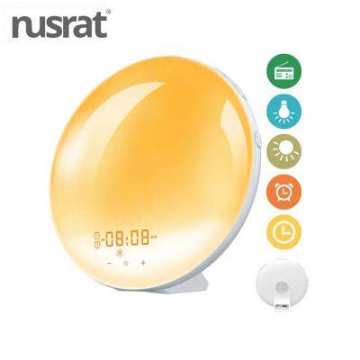 Natural Wake Up Light With Automatic Timer Function,  Atmospheric Lighting For Lulling Sleep With 20-level Brightness Adjustment