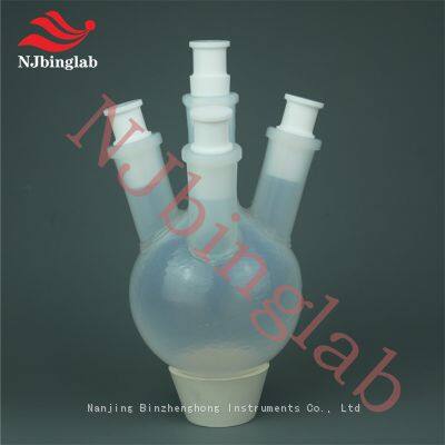 NJbinglab PFA 4 neck flask, corrosion resistant, translucent