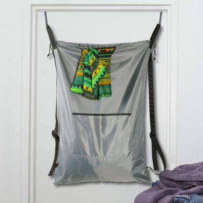 Washable Laundry Bag Backpack With Zipper Pocket, Heavy Duty Clothes Bag, 2 Strong Adjustable Shoulder Straps With Drawstring Closure for Travel, Camping or College photo-3