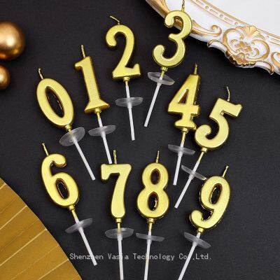 Non-toxic Gold Number Candles 0-9, Bulk Decor for Kids' Birthday Cakes
