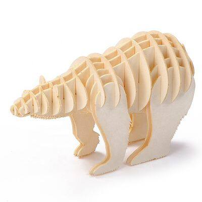 DIY 3D Paper Jigsaw Puzzle Polar Bear Animal Assembly Brain Teaser, Fun Model Toy Gift Decoration for Adults & Kids Age 6/8 and Up