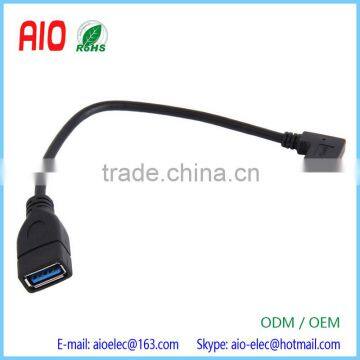 Right Angle Reversible USB 3.1 Type C Male to USB 3.0 Female OTG Data Connector Cable Adapter