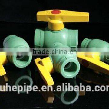 Plastic PPR Pipe Fittings Ball Valve with Copper Steel Ball