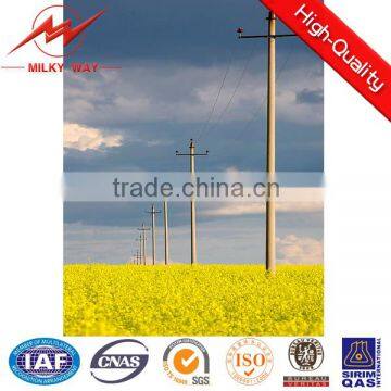 69kv galvanized power transmission line electrical steel tubular pole