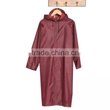 Good Quality Hooded Long PVC/Polyester PVC Raincoat