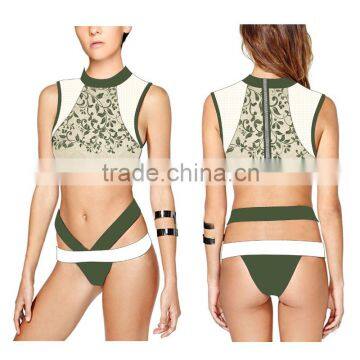 OEM FA COTRY low moq black two pieces bikini sexy summer swim suit women