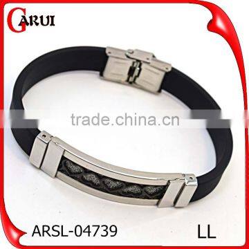 Daily Wear Wholesale Fashion Jewelry Stainless Steel Engrave Cross Silicon Bracelet photo-3