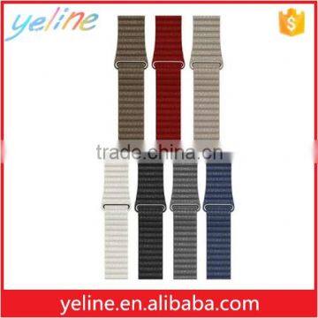 Khaki special tortuous leather watch band for apple watch