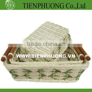 rectangle rattan storage basket/bamboo tray