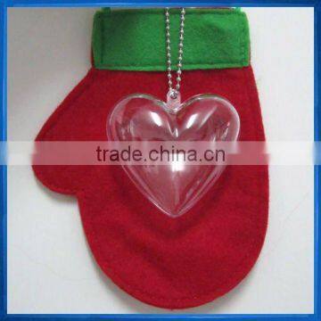 6.5cm clear plastic heart