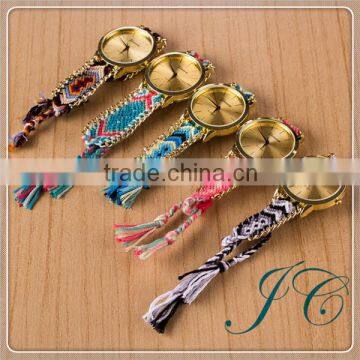 New Fashion Cute Handcrafted Woven Quartz Watch, Fabric Women Geneva Watches photo-2