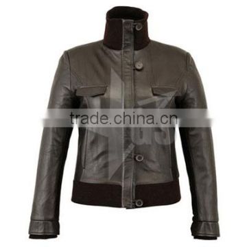 2015 new style lamb genuine leather jacket for Woman