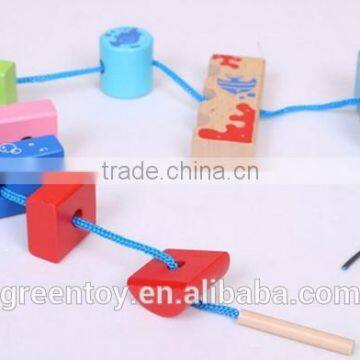 kids wooden beads string beads toy