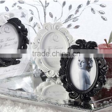 Baroque style oval black Photo Frame Placecard Holder for wedding guest and party gifts