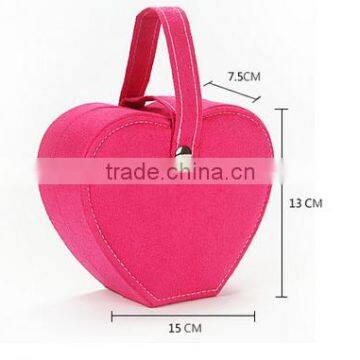 AN394 ANPHY Romantic Heart-shaped Flannelette Ring Earring Jewelry Gift Box Holder Display Stock 15*7.5*13cm