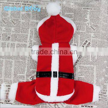 Puppy Santa Clothes Hoodie Outwear Pet Dog Christmas Clothes Red