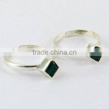 Fresh Garden !! Green Onyx 925 Sterling Silver Toe Rings, Indian Jewelry Manufacturer, Unique Silver Jewelry