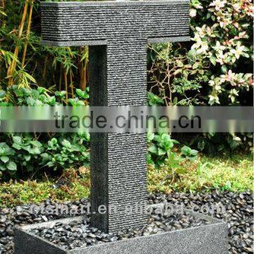 granite letter fountain T