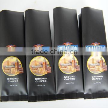 Wholesale Printed Valved Foil Matte Coffee Bag With Gusset