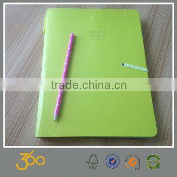 gift advertising notebook with pen attached, promotional a5 notebook