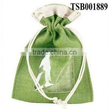 hot sale fashion promotional small drawstring jute bag