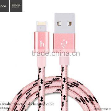 HOCO X3 Multifunctional Charging Cable For Iphone 5s/6/6s/6s Plus and Android Mobile Phone 2in1metal Nylon Weave Cable photo-3