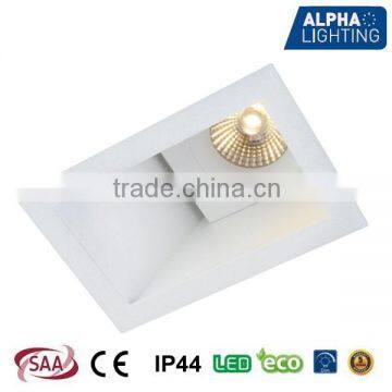 8 W IP rated high quality adjustable dimmable anti-glare rectangular COB downlight