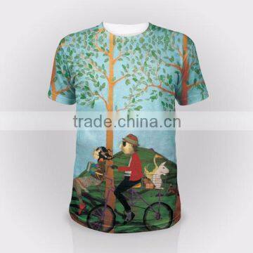 Wholesale the men's 100% cotton short sleeve dye sublimation t-shirt printing