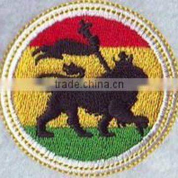 100% round custom embroidery patches for jackets.