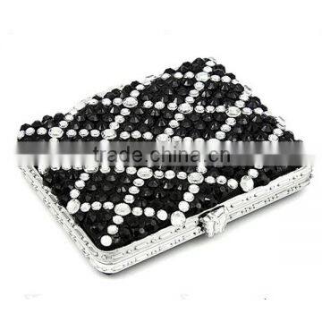 Rhinestone square black pocket mirror cosmetic mirror compact mirror