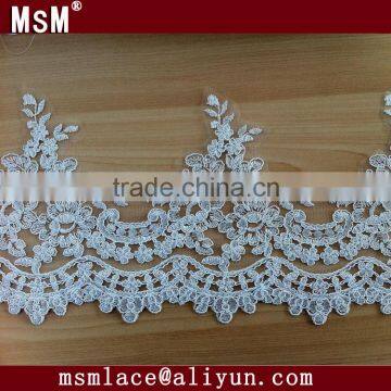 2015 new design cord embroidery patterns for wedding dress lace trimming