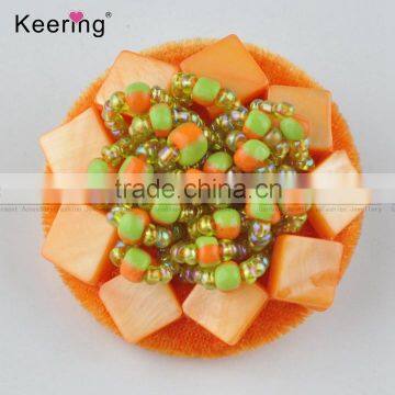 2016 new arrival winter orange beads clothes fancy buttons for garments WBKA-275