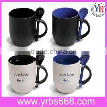 Creative Magic Sublimation Ceramic Mug With Spoon Promotion Gift